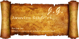 Janovics Gibárt névjegykártya